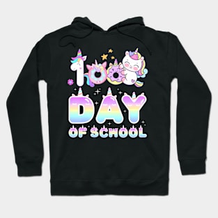 100 Days Of School Teacher Girls Unicorn 100Th Day Of School Hoodie